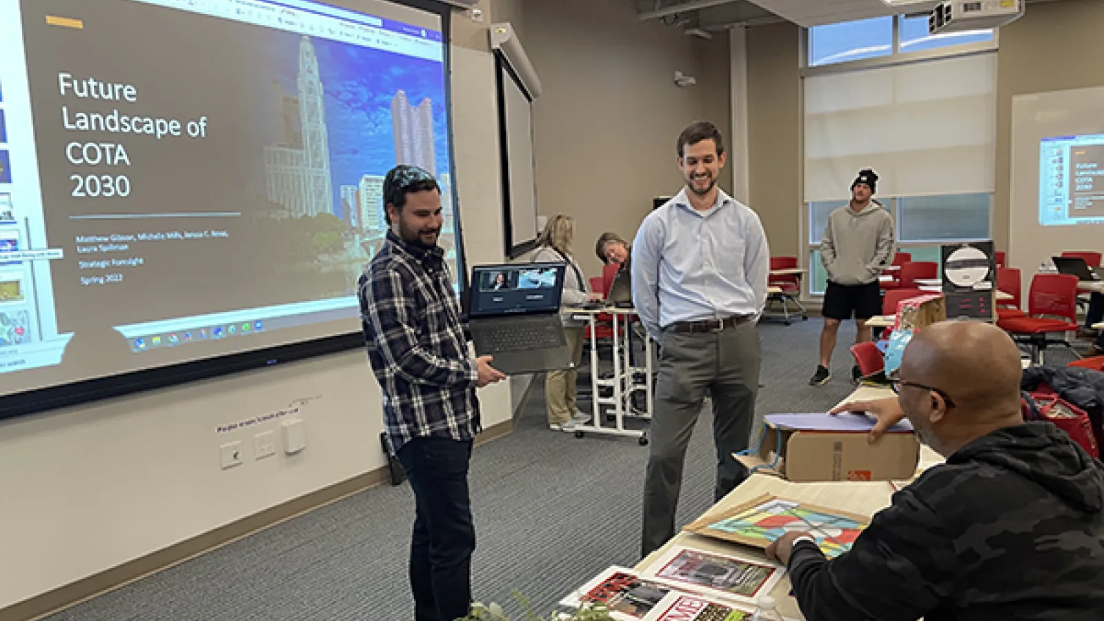 Students at Otterbein University take a design class taught by Merce Graell