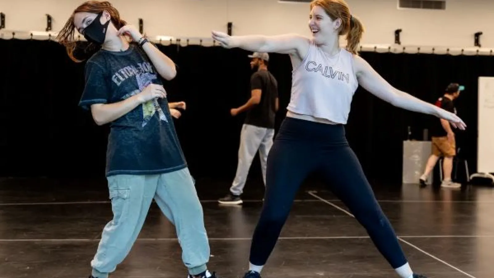 Emily Broski in stage combat class