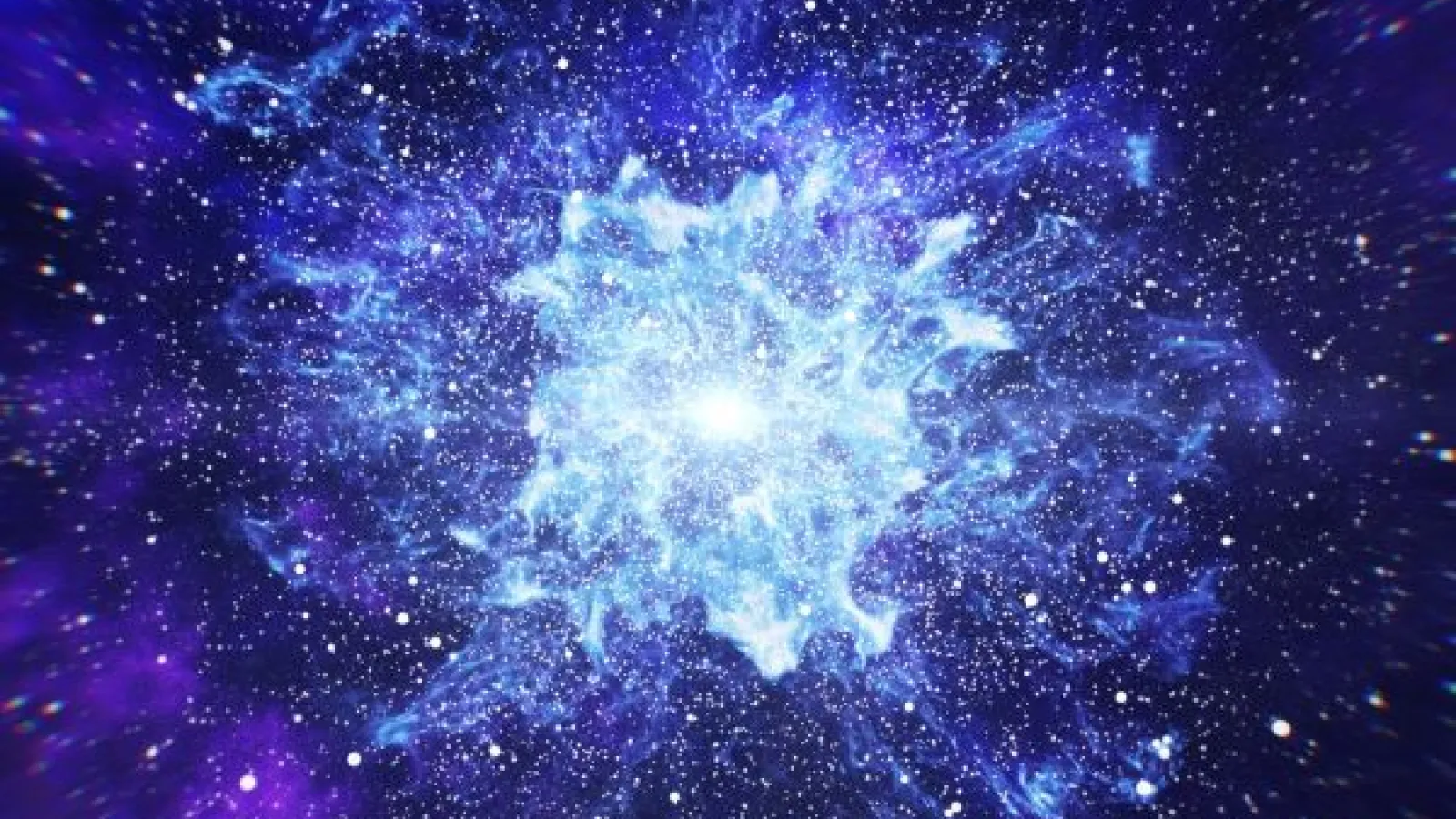 rendering of a supernova in shades of cool blues