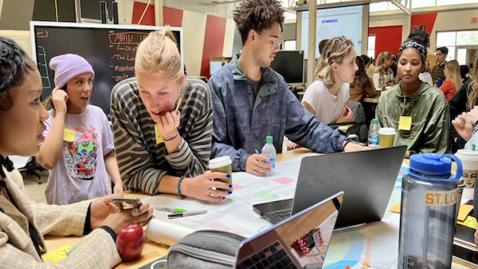 Students in the Department of Design work on a project