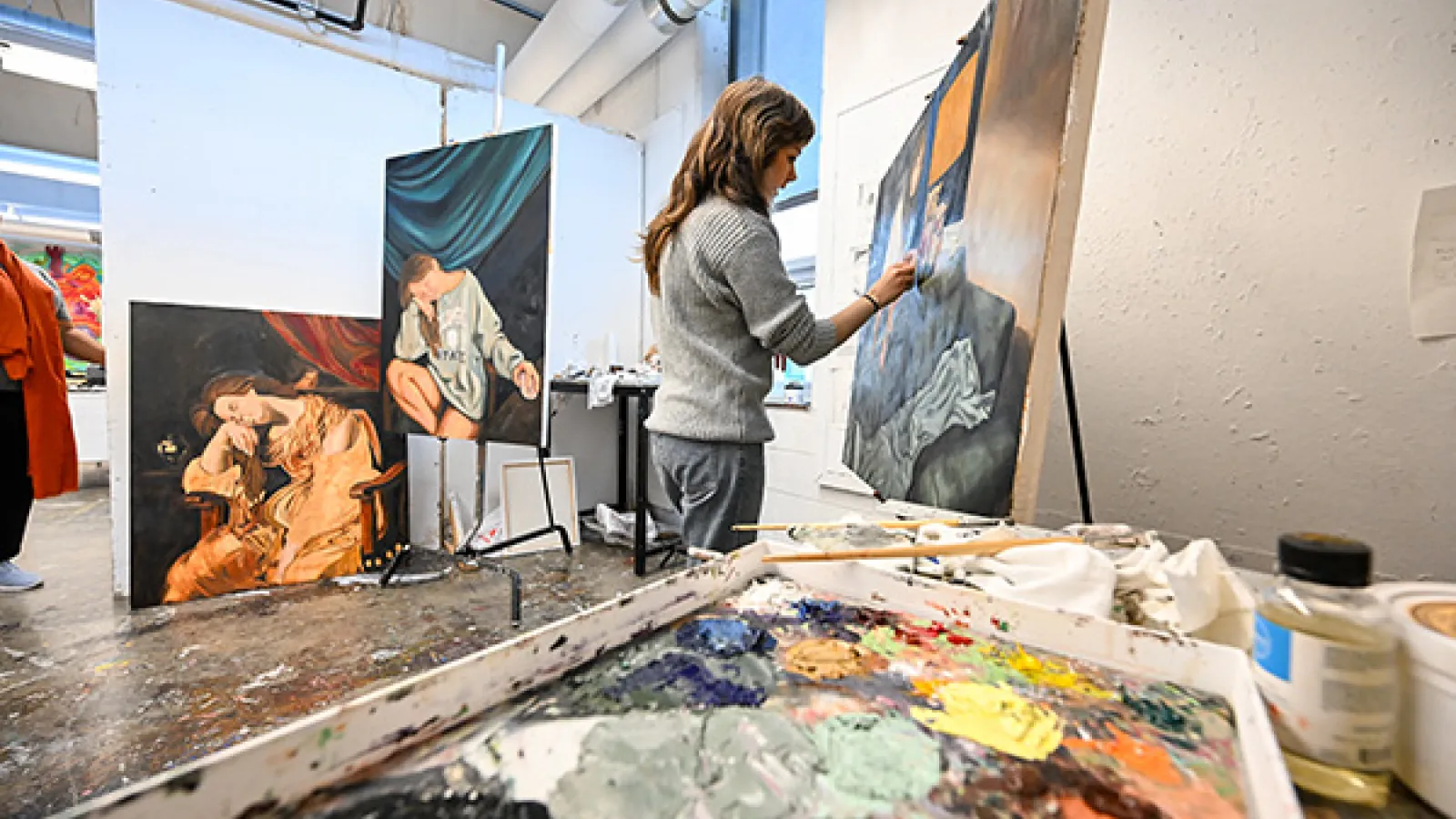 Ohio State student artist Kasmira Snyder in her studio