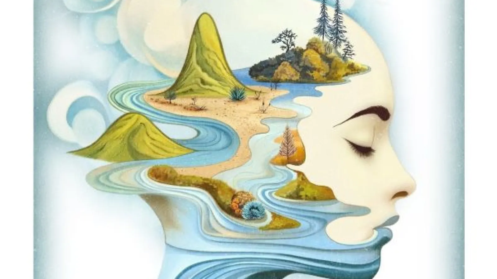 Artistic rendering of how the human brain maintains representations of multiple spatial locations in working memory