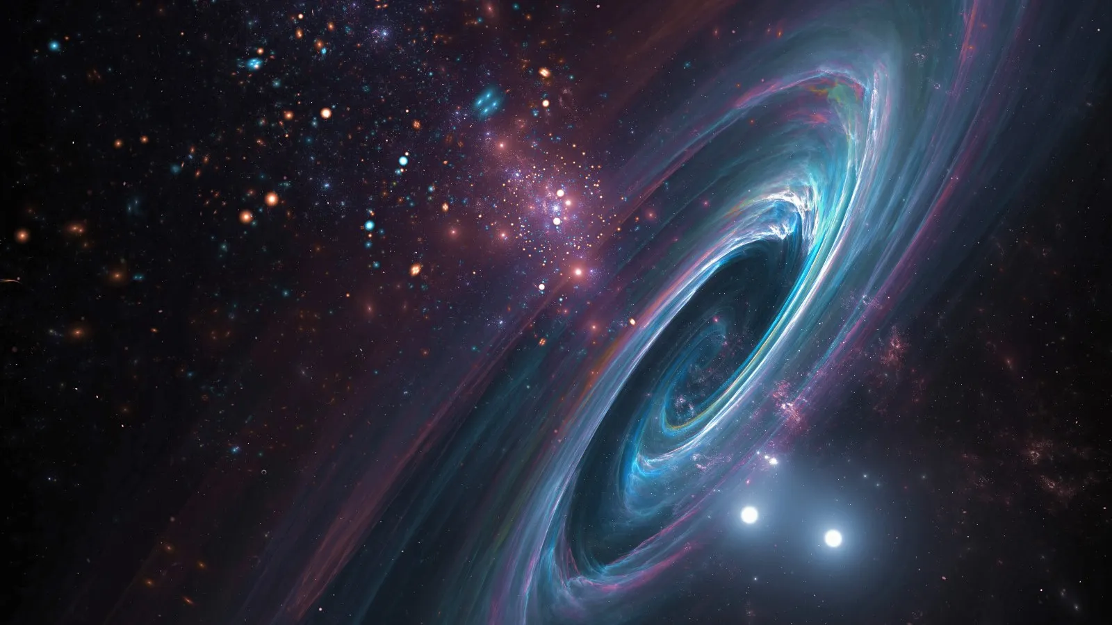 a spiral galaxy in blues and purples