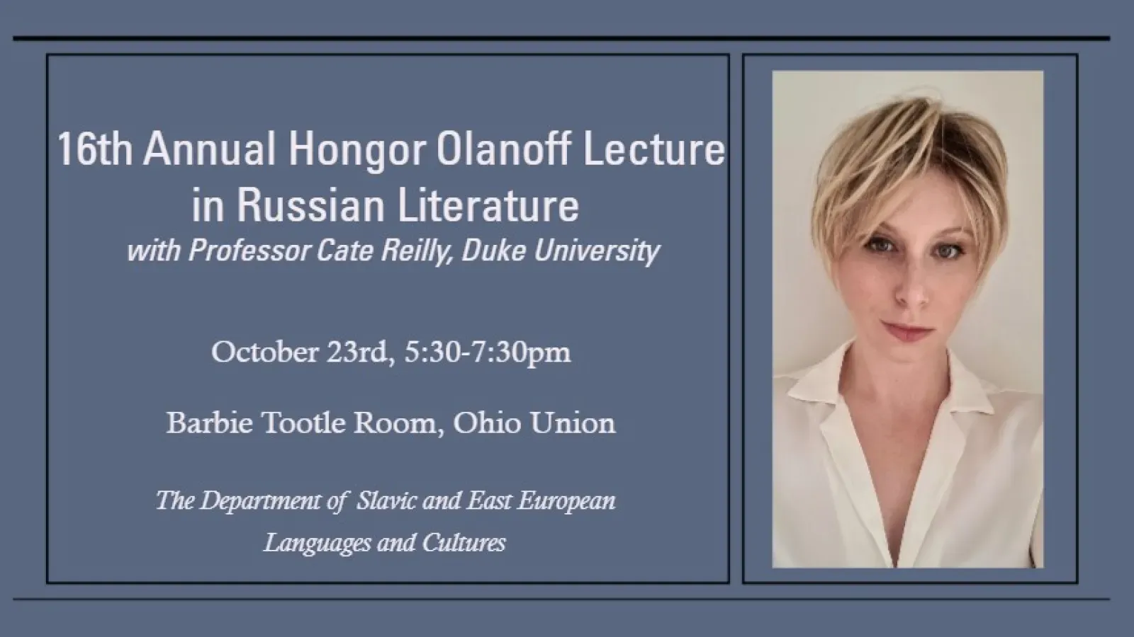 16th Annual Hongor Oulanoff Lecture in Russian Literature