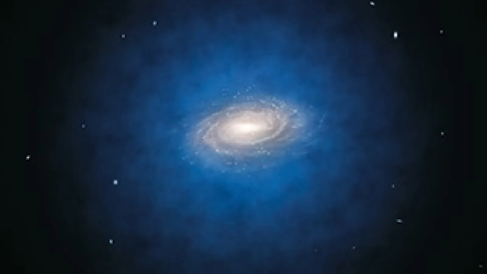 Artist's impression of the expected dark matter distribution around the Milky Way galaxy.