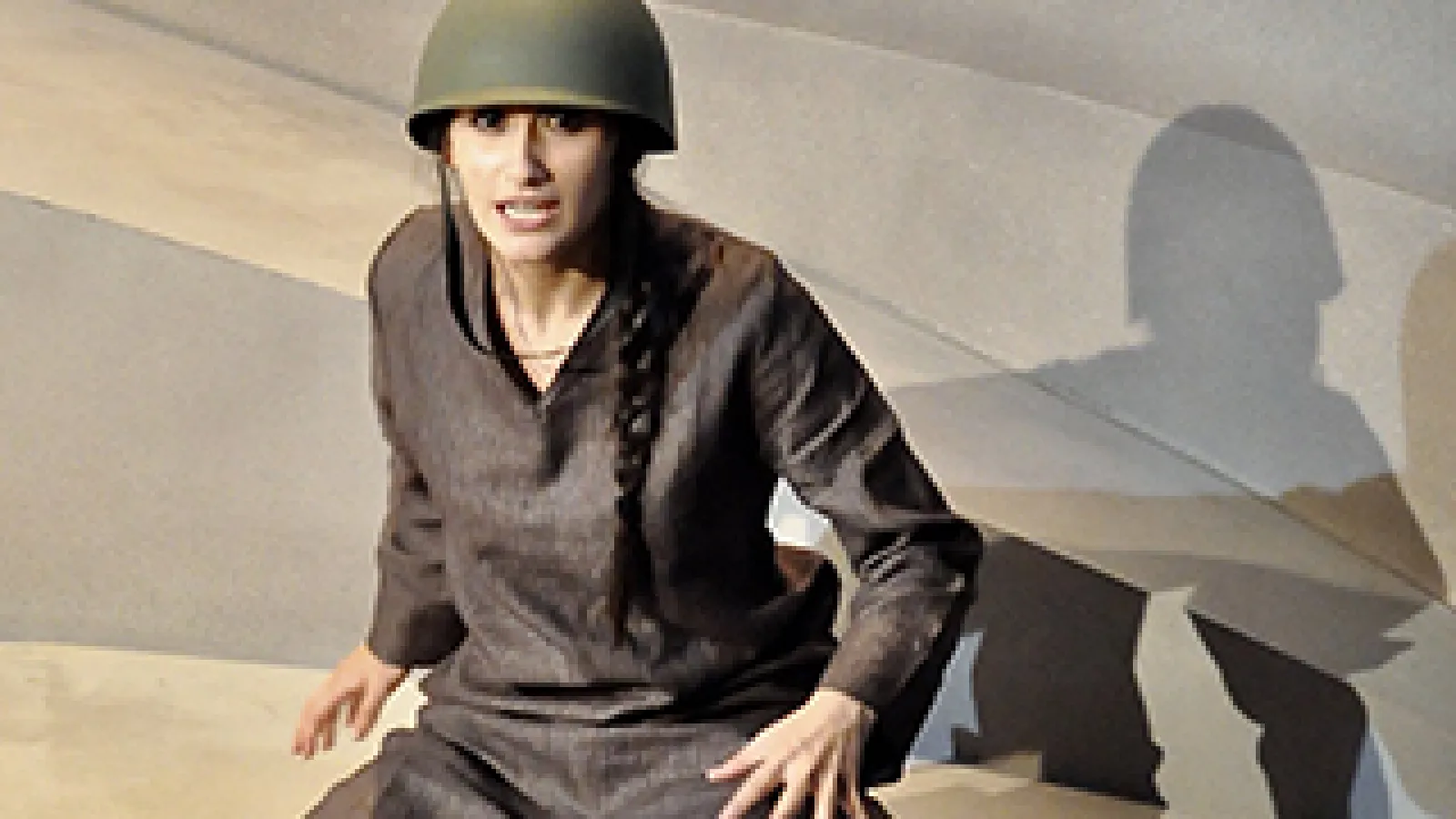 An actress performs in “Behind the Blast Wall” by Sonali Bhattacharyya, produced by Palindrome Productions, October 2017, London. Image by Manuela Chastelain.