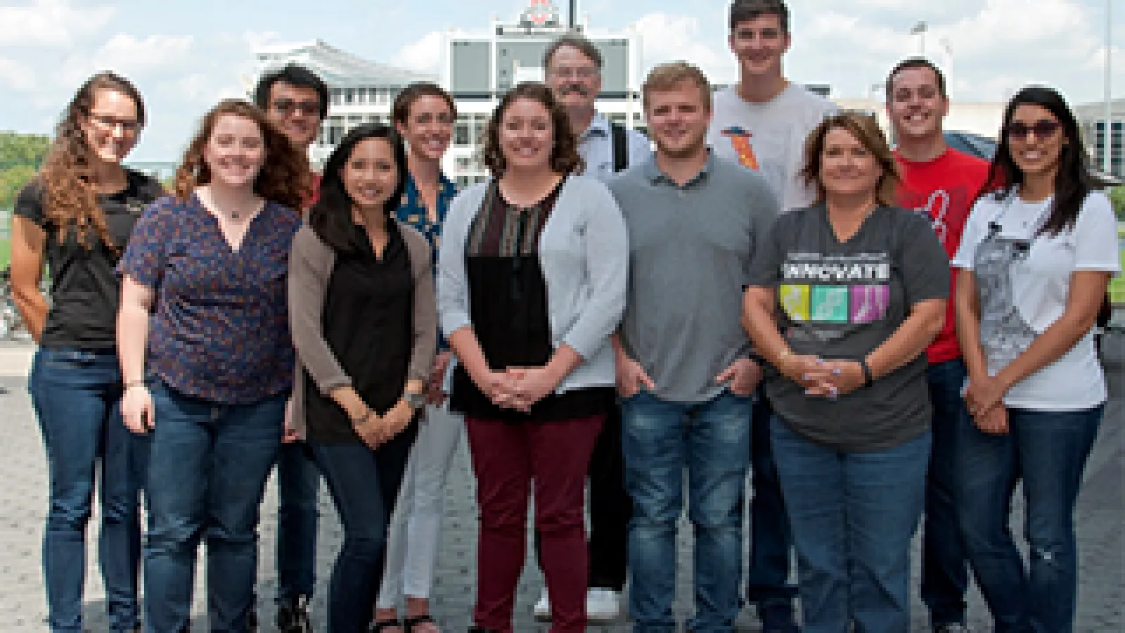 Photo left to right: Back: Natasha Pettinger (Kohler Group), Hongtu Zhang (Thomas), Allie Curtze (Wu, Y.), John Herrington, Mike Scudder (Goldberger), Curran Rhodes (Pei) Front: Lauren Loftus (Secretary, Turro Group), Lisa Nguyen (Vice-President, Gustafso