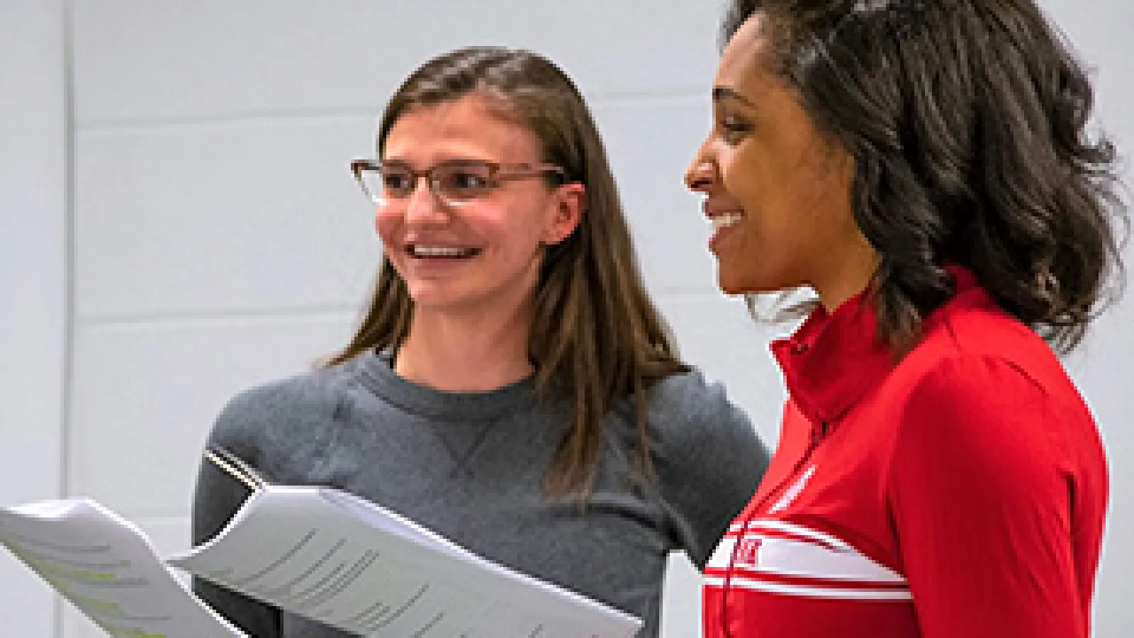 Olivia Sawatzki and Jasmine Smith rehearse for "Leah and the Dybbuk," image credit Brandie Williams