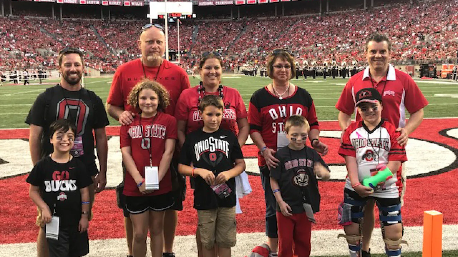 Special Spectators pose for a photo on the field