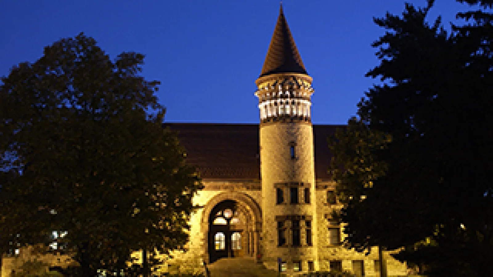 Orton Hall at dusk