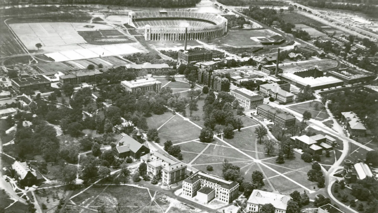 Aerial photograph of the Oval from 1927