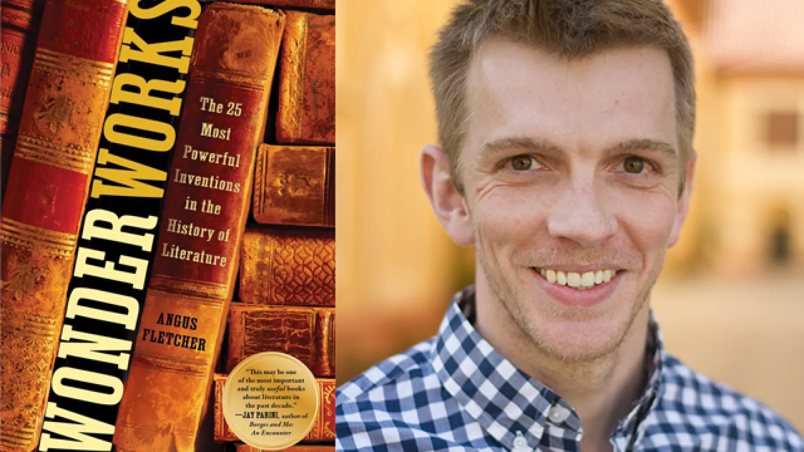 Wonderworks book cover and Angus Fletcher headshot
